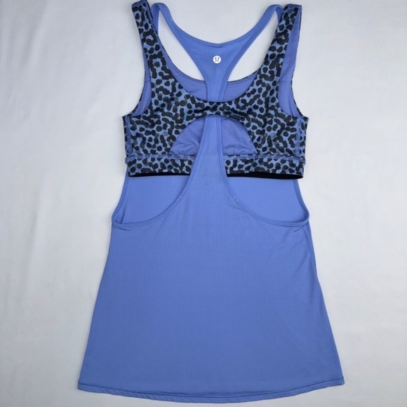 1042 lululemon All Sport Support Tank  - Size 4 - Lullaby Blue / Black - W1J88S - Picture 11 of 15